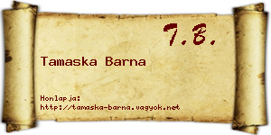 Tamaska Barna névjegykártya