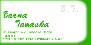 barna tamaska business card